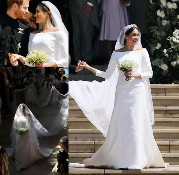 2019 prince harrymeghan markle long sleeves wedding dresses 2018 simple satin bateau neck long bridal wedding gowns court train c7353908, White
2019 prince harrymeghan markle long sleeves wedding dresses 2018 simple satin bateau neck long bridal wedding gowns court train c7353908, White