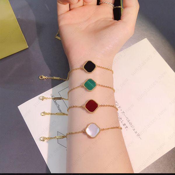 fashion designer bracelet classic four leaf clover five flower bracelets 8 colors available high quality, Black
fashion designer bracelet classic four leaf clover five flower bracelets 8 colors available high quality, Black