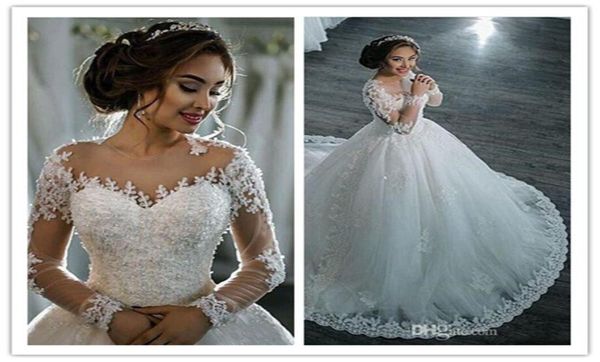 2021 new dubai elegant long sleeves aline wedding dresses sheer crew neck lace appliques beaded vestios de novia bridal gowns wit6185951, White
2021 new dubai elegant long sleeves aline wedding dresses sheer crew neck lace appliques beaded vestios de novia bridal gowns wit6185951, White