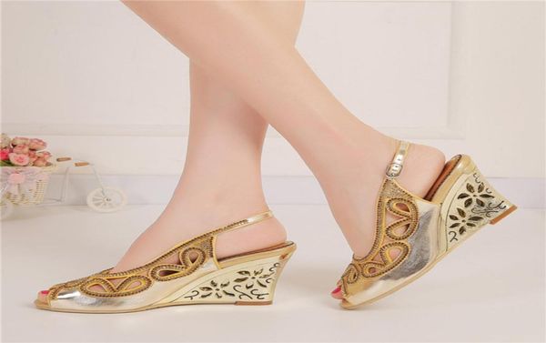 3 inches wedge heel summer sandals peep toe rhinestone wedding bridal shoes gold crystal slingback high heel party prom shoes7275334, Black
3 inches wedge heel summer sandals peep toe rhinestone wedding bridal shoes gold crystal slingback high heel party prom shoes7275334, Black