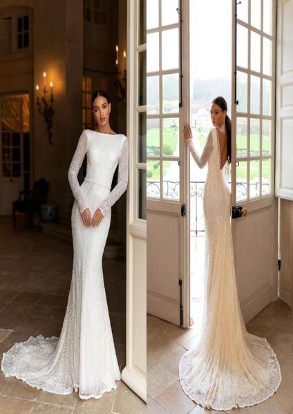 2021 lace wedding dresses long sleeves appliques beads mermaid bridal gowns custom made backless sweep train wedding dress9820270, White
2021 lace wedding dresses long sleeves appliques beads mermaid bridal gowns custom made backless sweep train wedding dress9820270, White