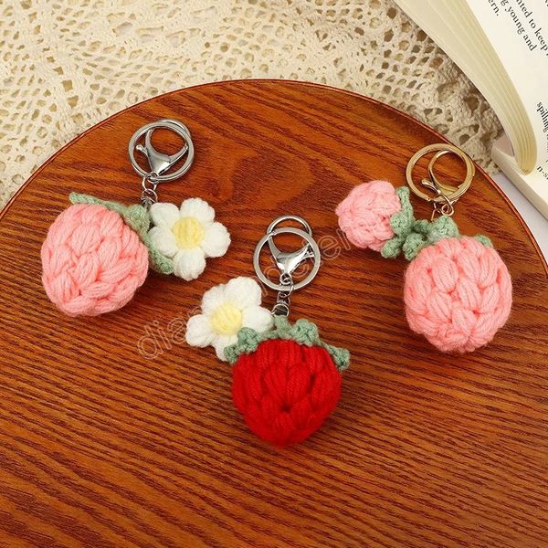 new cute knitted strawberry keychains for women girls knitting flower keyrings key chain rings bag pendant decor accessories, Silver
new cute knitted strawberry keychains for women girls knitting flower keyrings key chain rings bag pendant decor accessories, Silver