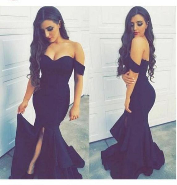 2019 mermaid split evening dresses sleeves off the shoulder backless satin formal prom gowns saudi arabia dubai2227430, Black
2019 mermaid split evening dresses sleeves off the shoulder backless satin formal prom gowns saudi arabia dubai2227430, Black