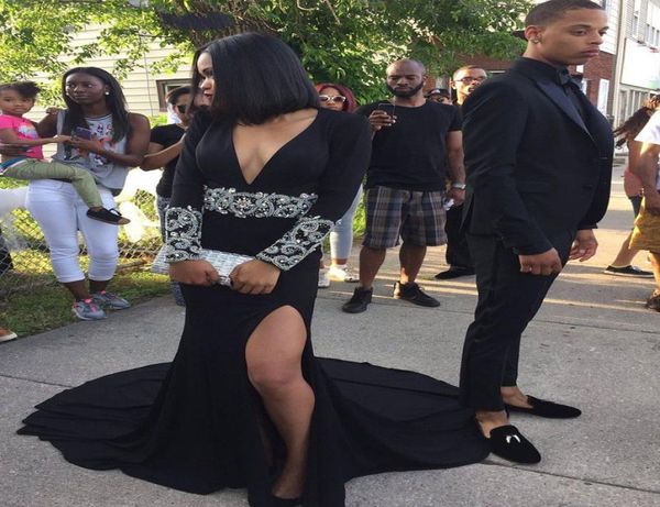 leg slit graduation prom party dress deep v neck long sleeve black prom dresses long glitter beading open back prom gown6988799
leg slit graduation prom party dress deep v neck long sleeve black prom dresses long glitter beading open back prom gown6988799