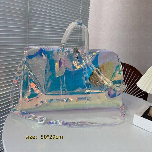 luxury handbags cross body laser pvc transparent duffle bag brilliant colour luggage travel bag large capacity handbag shoulder bags suitcas
luxury handbags cross body laser pvc transparent duffle bag brilliant colour luggage travel bag large capacity handbag shoulder bags suitcas