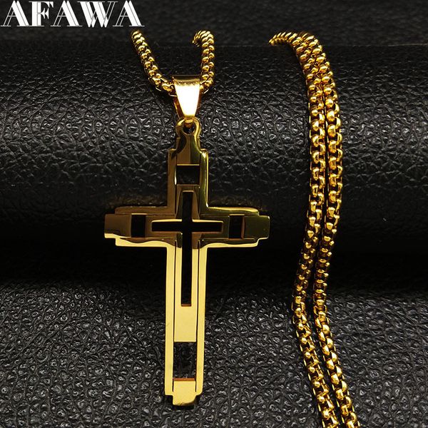 pendant necklaces cross stainless steel choker necklace for man gold color men s chain jewelry corrente masculina n1173s02 230630, Silver
pendant necklaces cross stainless steel choker necklace for man gold color men s chain jewelry corrente masculina n1173s02 230630, Silver