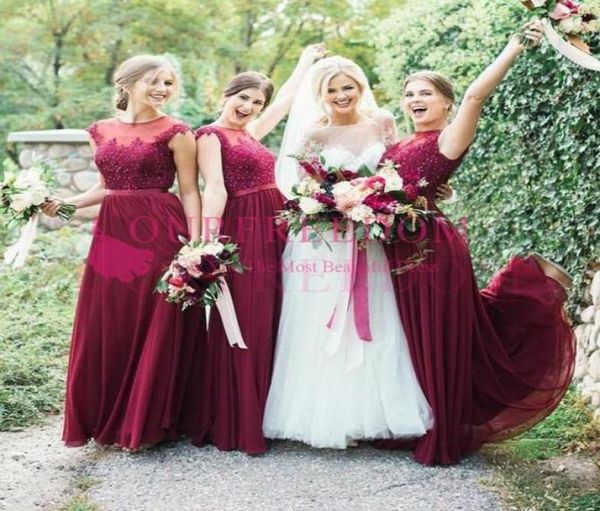 2019 new burgundy chiffon bridesmaid dresses beads appliques a line sheer crew neck floor length maid of honor wedding guest gown 7161819, White;pink
2019 new burgundy chiffon bridesmaid dresses beads appliques a line sheer crew neck floor length maid of honor wedding guest gown 7161819, White;pink