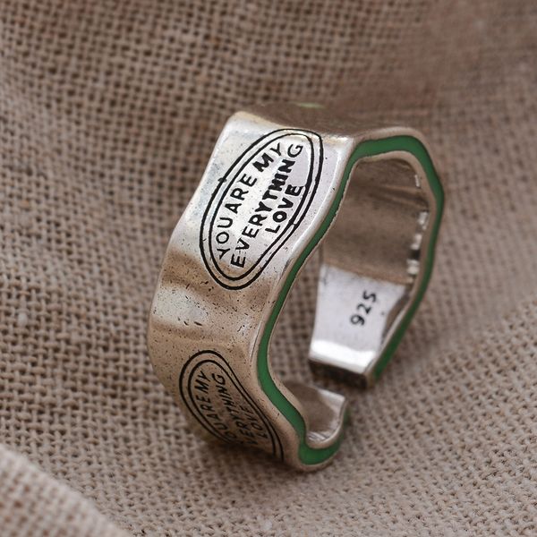 cluster rings arrival elegant letter carving green stripe design retro thai silver female finger ring for women year gifts 2023 230630, Golden;silver
cluster rings arrival elegant letter carving green stripe design retro thai silver female finger ring for women year gifts 2023 230630, Golden;silver
