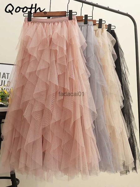qooth women tulle cake mesh skirt elegant elastic waist fairy long aline tutu skirt for spring summer qt2138 l230621, Black
qooth women tulle cake mesh skirt elegant elastic waist fairy long aline tutu skirt for spring summer qt2138 l230621, Black