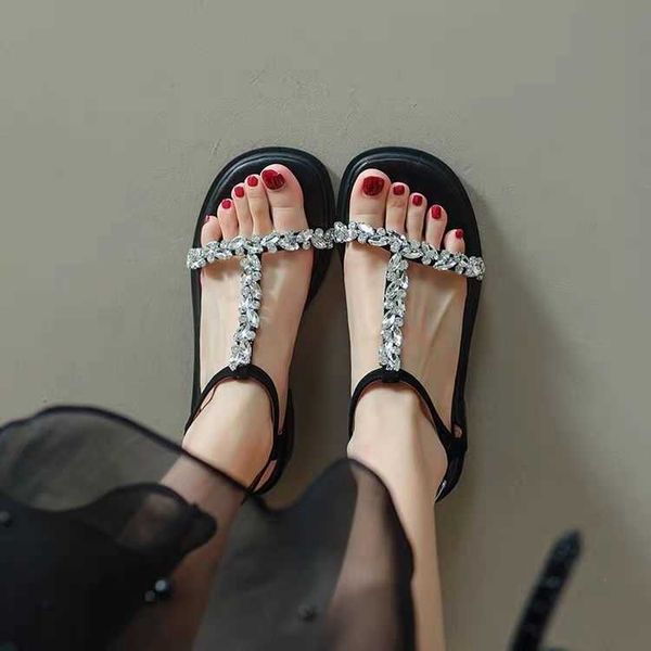 lady sandals rhinestone straight strap sandals for women flat soles fairy style thick soled roman shoes summer 230626, Black
lady sandals rhinestone straight strap sandals for women flat soles fairy style thick soled roman shoes summer 230626, Black
