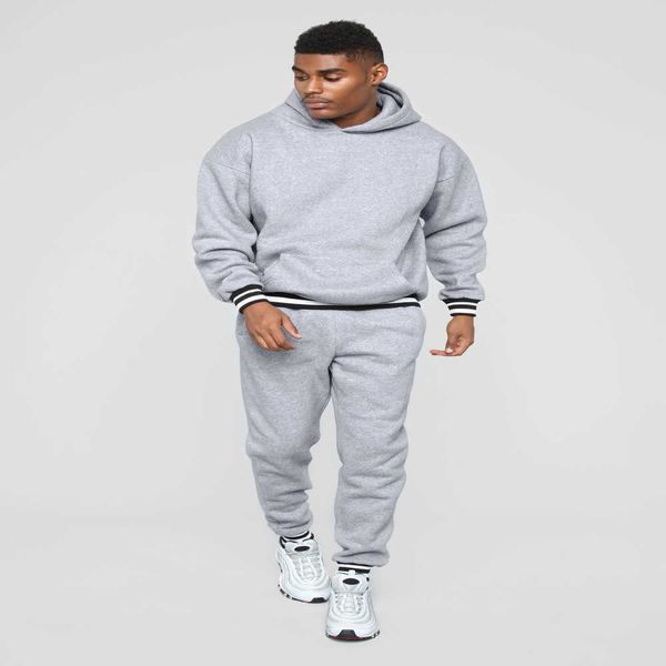 2033 popular sports rib contrast panel hooded sweater casual pants men's solid two piece set jogging suits tracksuit men fashion, Gray
2033 popular sports rib contrast panel hooded sweater casual pants men's solid two piece set jogging suits tracksuit men fashion, Gray