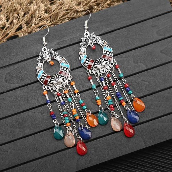 stud long water drop earrings for women retro ethnic round hollow rice bead chain dangle earrings mujer jewelry r230630, Golden;silver
stud long water drop earrings for women retro ethnic round hollow rice bead chain dangle earrings mujer jewelry r230630, Golden;silver