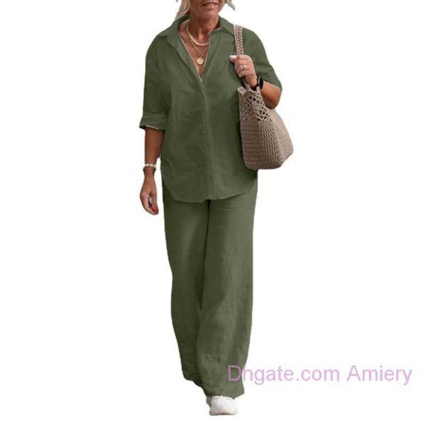 plus size women's two piece linen cotton set 2023 lapel long sleeved shirt spring and autumn casual solid color blouses pants wide leg, White
plus size women's two piece linen cotton set 2023 lapel long sleeved shirt spring and autumn casual solid color blouses pants wide leg, White