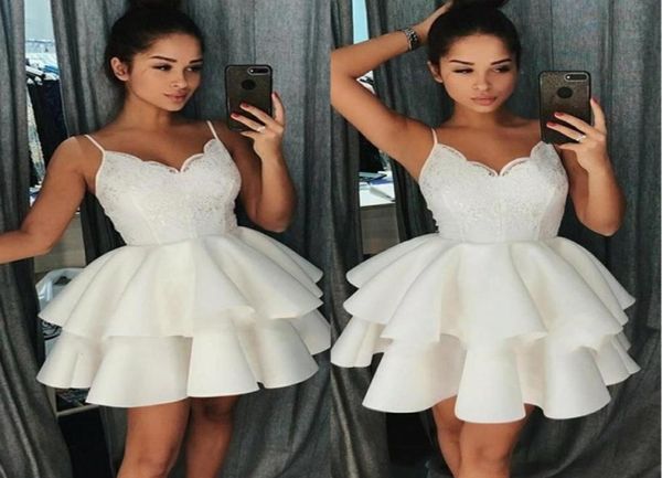 short little white homecoming dresses 2020 spaghetti straps ball gown layers lace cocktail dress mini prom gowns for graduation pa6056803, Blue;pink
short little white homecoming dresses 2020 spaghetti straps ball gown layers lace cocktail dress mini prom gowns for graduation pa6056803, Blue;pink