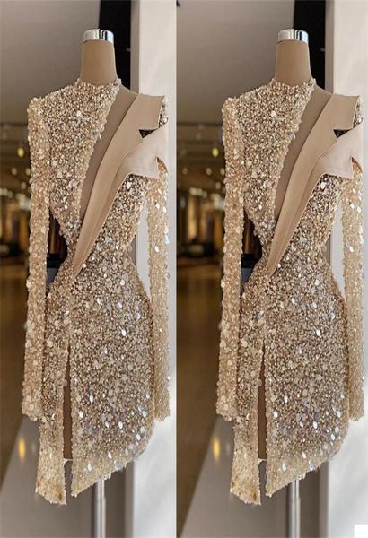 champagne evening dresses luxury sequins beads high neck long sleeves prom dress formal party gowns custom made knee length robe d2615104, Black;red
champagne evening dresses luxury sequins beads high neck long sleeves prom dress formal party gowns custom made knee length robe d2615104, Black;red
