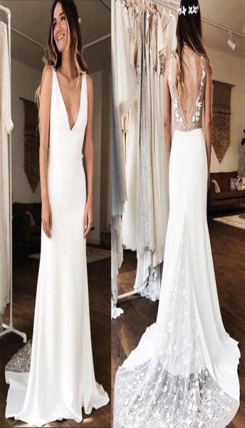 deep vneck sheath wedding dresses white ivory 3d lace robe de maria backless chapel train bridal gown custom made5249284
deep vneck sheath wedding dresses white ivory 3d lace robe de maria backless chapel train bridal gown custom made5249284