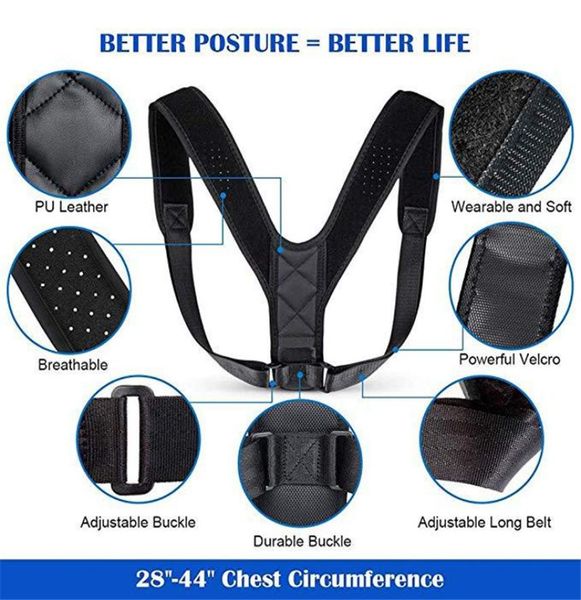 posture corrector clavicle spine back shoulder lumbar brace support belt posture correction prevents slouching dhl 5198590, Black;blue
posture corrector clavicle spine back shoulder lumbar brace support belt posture correction prevents slouching dhl 5198590, Black;blue