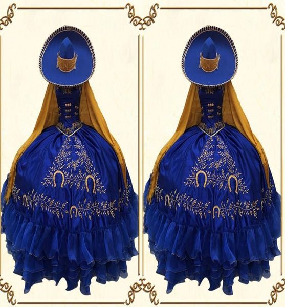 2022 vintage gold embroidery flowers royal blue quinceanera prom dresses ball gown xv mexican charro satin evening party formal sw1157406, Blue;red
2022 vintage gold embroidery flowers royal blue quinceanera prom dresses ball gown xv mexican charro satin evening party formal sw1157406, Blue;red