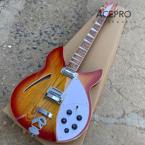 2-piece ash body 6 string semi hollow body 360 electric guitar cherry burst color guitarra rosewood fretboard ing
2-piece ash body 6 string semi hollow body 360 electric guitar cherry burst color guitarra rosewood fretboard ing