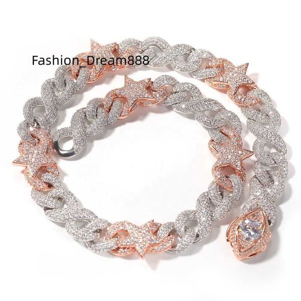 iced hip-hop rock new two-tone pentagram eye clasp copper set zircon clavicle chain fashion fine jewelry cuban chain necklace, Silver
iced hip-hop rock new two-tone pentagram eye clasp copper set zircon clavicle chain fashion fine jewelry cuban chain necklace, Silver