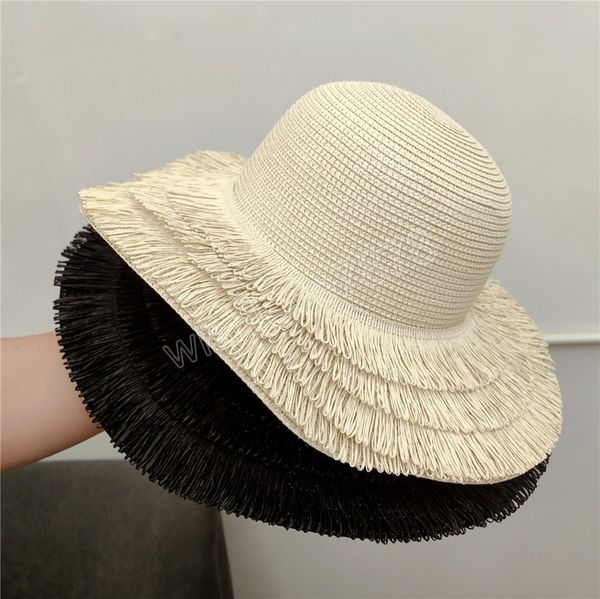 new fashion straw hat tassels women wide brim sun protection beach hat casual ladies flat panama hat, Blue;gray
new fashion straw hat tassels women wide brim sun protection beach hat casual ladies flat panama hat, Blue;gray