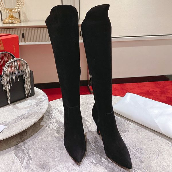 kate botta knee-high boots boots chunky block heel 8.5cm suede leather sole women's luxury designers fashion wedding party shoes factor, Black
kate botta knee-high boots boots chunky block heel 8.5cm suede leather sole women's luxury designers fashion wedding party shoes factor, Black