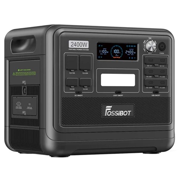 fossibot f2400 portable power station, 2048wh/640000mah lifepo4 battery, 2400w(4600w peak) solar generator -black
fossibot f2400 portable power station, 2048wh/640000mah lifepo4 battery, 2400w(4600w peak) solar generator -black