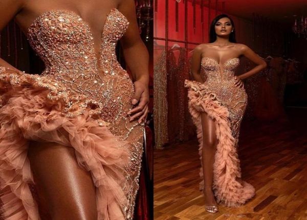 blush pink crystal beaded mermaid prom dresses sweethaeat high side split evening gown lace appliqued african formal party we4982218, Black;red
blush pink crystal beaded mermaid prom dresses sweethaeat high side split evening gown lace appliqued african formal party we4982218, Black;red