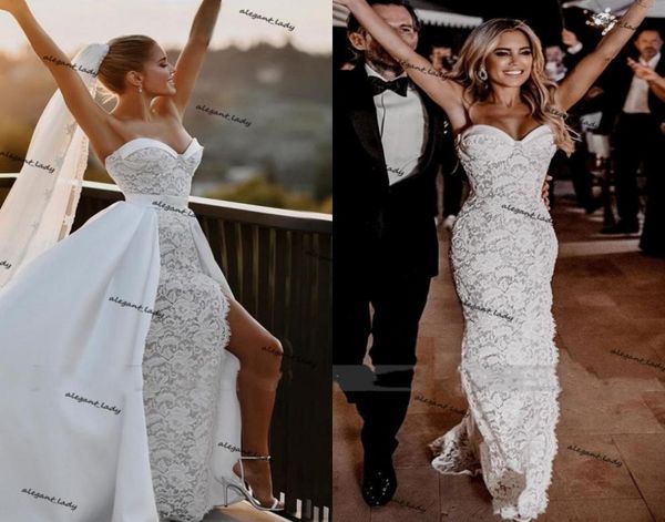 sweetheart mermaid wedding dresses with detachable train 2021 lace stain slit country beach outdoor bride dress robes de mari4220139, White
sweetheart mermaid wedding dresses with detachable train 2021 lace stain slit country beach outdoor bride dress robes de mari4220139, White