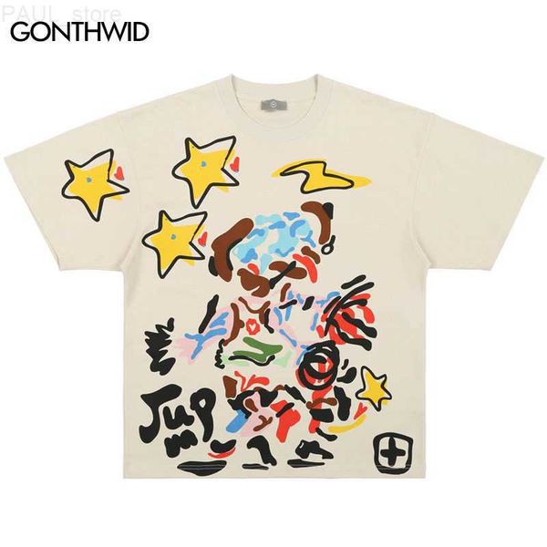 men's t-shirts hip hop punk streetwear y2k t-shirt harajuku graffiti star graphic print loose tshirt 2023 fashion men casual oversized, White;black
men's t-shirts hip hop punk streetwear y2k t-shirt harajuku graffiti star graphic print loose tshirt 2023 fashion men casual oversized, White;black