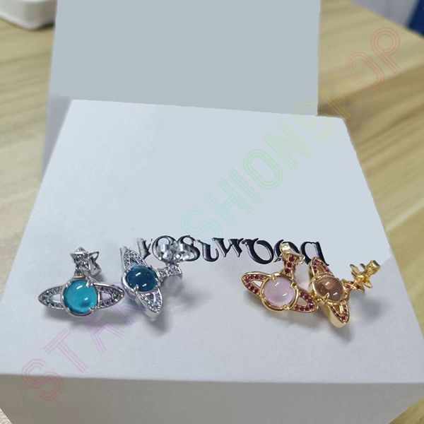 new saturn pink blue transit beads double sided earrings fashion women's versatile allergic earrings sweet earrings, Golden
new saturn pink blue transit beads double sided earrings fashion women's versatile allergic earrings sweet earrings, Golden