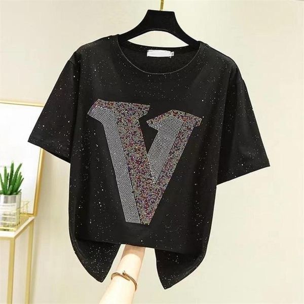 t shirt women designer cotton tshirt womens applique shiny diamond summer female t shirt black pink womens t-shirt clothing tshirt shirt fe, White
t shirt women designer cotton tshirt womens applique shiny diamond summer female t shirt black pink womens t-shirt clothing tshirt shirt fe, White