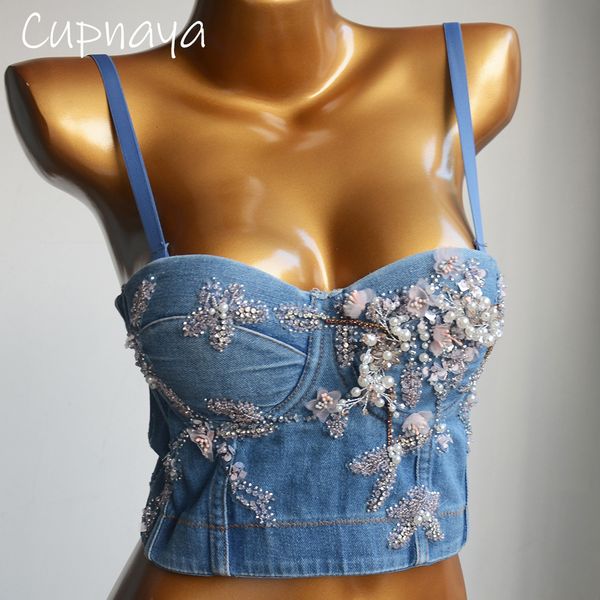 women's tanks camis cupnaya glitter pearls embroidery women blue denim crop push up bustier camgirl corset camisole bralette tube vest, White
women's tanks camis cupnaya glitter pearls embroidery women blue denim crop push up bustier camgirl corset camisole bralette tube vest, White