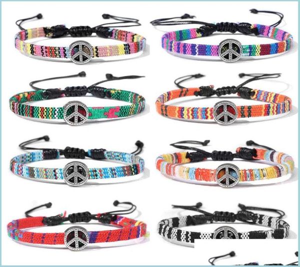 charm bracelets peace sign charm bracelets boho woven rope string bracelet handmade braided jewelry for women men drop delivery dh1499880, Golden;silver
charm bracelets peace sign charm bracelets boho woven rope string bracelet handmade braided jewelry for women men drop delivery dh1499880, Golden;silver
