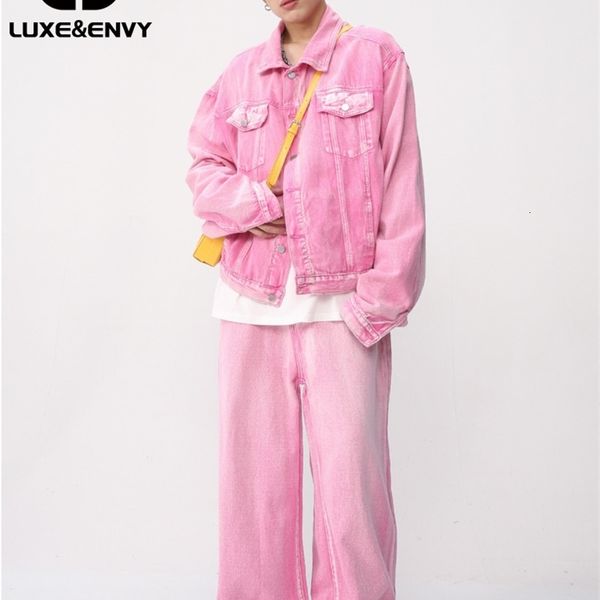 men s tracksuits luxe korean edition pink denim coat straight leg jeans casual set fashion spring summer 2023 230629, Gray
men s tracksuits luxe korean edition pink denim coat straight leg jeans casual set fashion spring summer 2023 230629, Gray