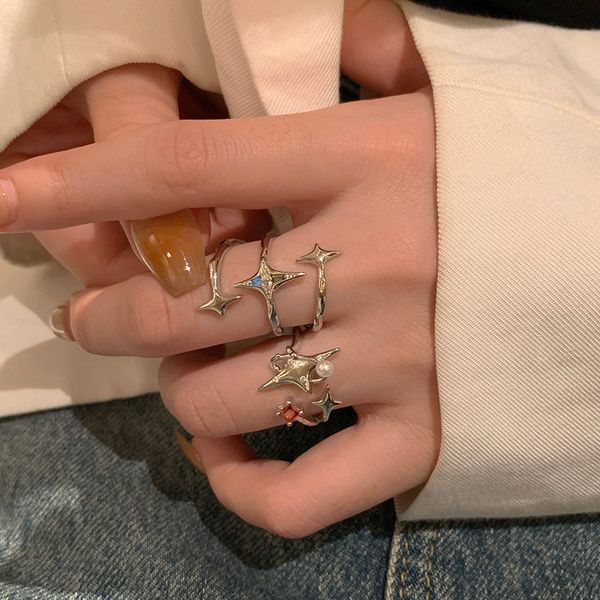 cluster rings gothic punk three layer star for women men geometric cross zircon open ring aesthetic design y2k jewelry party 230629, Golden;silver
cluster rings gothic punk three layer star for women men geometric cross zircon open ring aesthetic design y2k jewelry party 230629, Golden;silver
