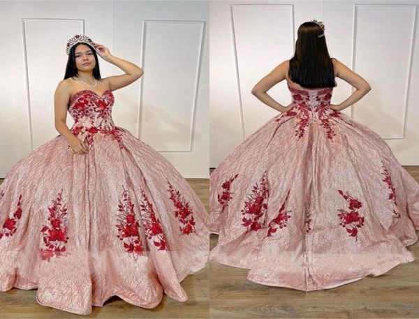 glitter sequins tulle rose pink prom quinceanera dresses red floral applique beading strapless corset back princess sweet 16 dress9438915, Black
glitter sequins tulle rose pink prom quinceanera dresses red floral applique beading strapless corset back princess sweet 16 dress9438915, Black