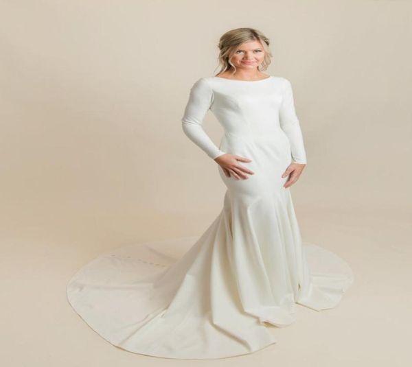 simple elegant crepe mermaid wedding dresses modest with long sleeves jewel round neck button back lds informal modest bridal gown4532100, White
simple elegant crepe mermaid wedding dresses modest with long sleeves jewel round neck button back lds informal modest bridal gown4532100, White