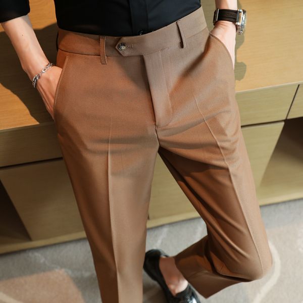 men's pants british style business casual suit for men clothing 2023 formal wear slim fit full length drape office trousers 5colors 38, Black
men's pants british style business casual suit for men clothing 2023 formal wear slim fit full length drape office trousers 5colors 38, Black