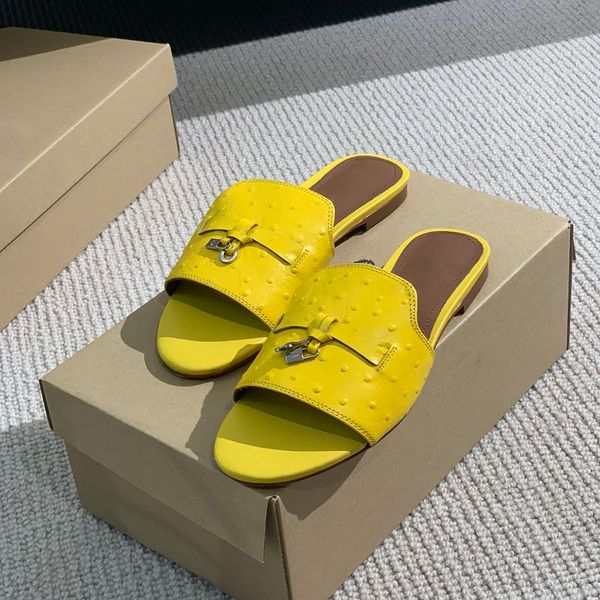 lp piana summer charms ostrich slides mules slippers sandals genuine leather open toe flat heels women luxury designers fashion casual shoes, Black
lp piana summer charms ostrich slides mules slippers sandals genuine leather open toe flat heels women luxury designers fashion casual shoes, Black