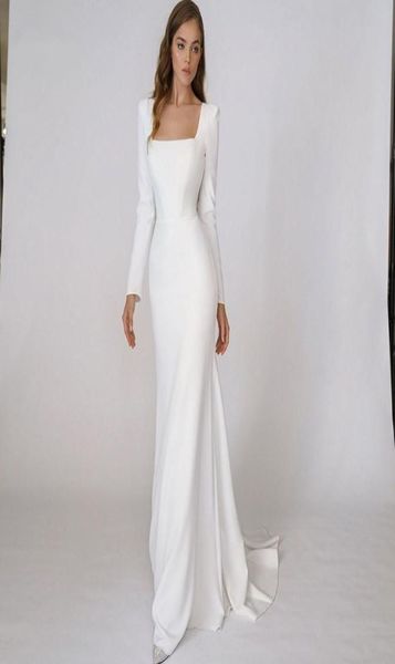 simple square neckline wedding dresses mermaid bride gowns long sleeves zipper backless vestidos de novia women wear for spec7590449, White
simple square neckline wedding dresses mermaid bride gowns long sleeves zipper backless vestidos de novia women wear for spec7590449, White