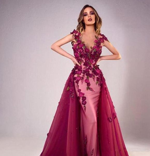 luxury 3d floral appliqued pearl beaded sheer v neck 2020 new mermaid evening dresses with detachable train custom made prom dres1655067, Black;red
luxury 3d floral appliqued pearl beaded sheer v neck 2020 new mermaid evening dresses with detachable train custom made prom dres1655067, Black;red