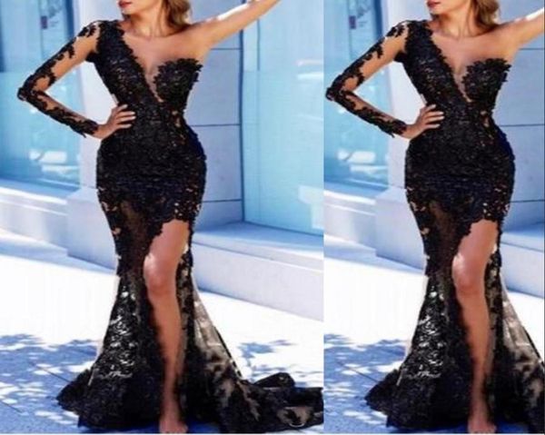 new black mermaid evening dresses for women wear one shoulder long sleeve lace appliques beaded high side split prom dress pa1242970, Black;red
new black mermaid evening dresses for women wear one shoulder long sleeve lace appliques beaded high side split prom dress pa1242970, Black;red
