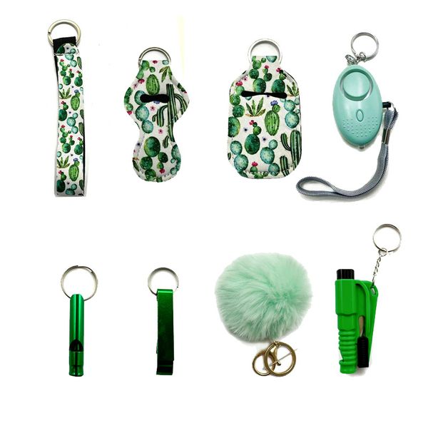 green fashion women self-defense keychain eight-piece set with liquid bottle set lipstick set bottle opener alarm hairball window breaker sa, Silver
green fashion women self-defense keychain eight-piece set with liquid bottle set lipstick set bottle opener alarm hairball window breaker sa, Silver