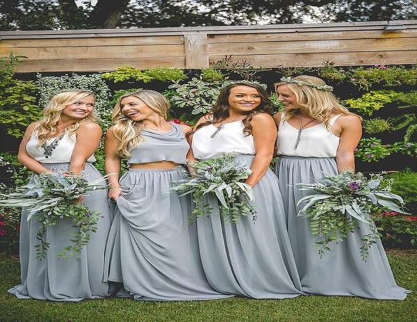 2021 two pieces bridesmaid dresses white and light grey skirt a line chiffon junior bridesmaid dresses long maid of honor dres8072607, White;pink
2021 two pieces bridesmaid dresses white and light grey skirt a line chiffon junior bridesmaid dresses long maid of honor dres8072607, White;pink