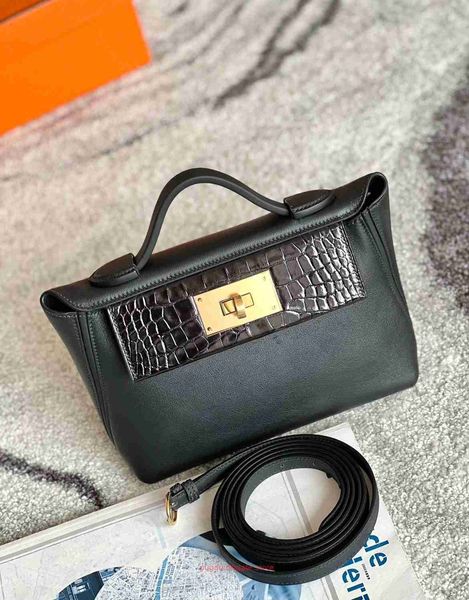 h home designer tote bags handmade 2424mini shiny american crocodile black gold button handbag women's bag with real logo
h home designer tote bags handmade 2424mini shiny american crocodile black gold button handbag women's bag with real logo