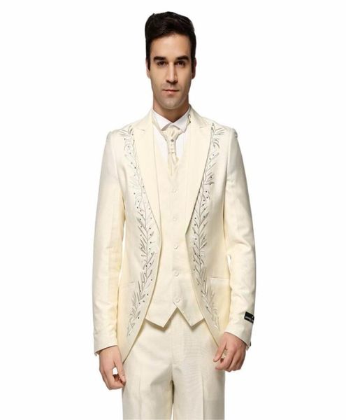 embroidery groom tuxedos ivory groomsmen mens wedding dress peak lapel man jacket blazer fashion 3 piece suitjacketpantsvestti3061884, Black;gray
embroidery groom tuxedos ivory groomsmen mens wedding dress peak lapel man jacket blazer fashion 3 piece suitjacketpantsvestti3061884, Black;gray