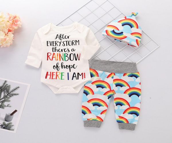 newborn baby romper set infant girls boys long sleeve romper kids casual clothing set rainbow pants with cap hat8979118, White
newborn baby romper set infant girls boys long sleeve romper kids casual clothing set rainbow pants with cap hat8979118, White
