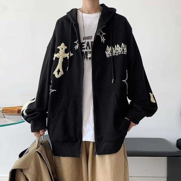 spring and autumn design sense cardigan hooded hoodie for men's inset niche versatile outerwear clothes, Black
spring and autumn design sense cardigan hooded hoodie for men's inset niche versatile outerwear clothes, Black