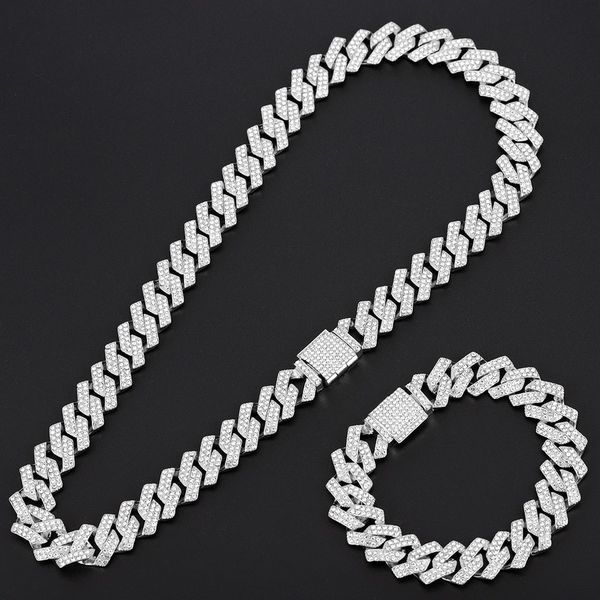 wedding jewelry sets 15mm miami prong cuban chain link silver color necklaces 2 row full iced out bracelet set for mens hip hop chains 23063, Slivery;golden
wedding jewelry sets 15mm miami prong cuban chain link silver color necklaces 2 row full iced out bracelet set for mens hip hop chains 23063, Slivery;golden
